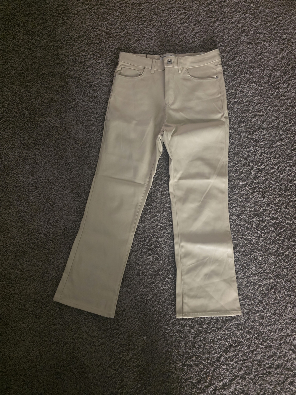 Zara Women's Cream Straight-Leg Jeans